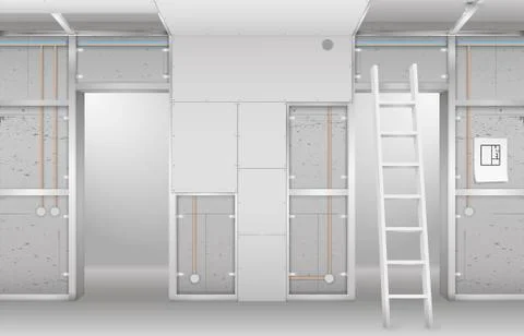 Interior under construction Stock Illustration