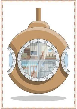 The interior of the underwater bathyscaphe. Stock Illustration