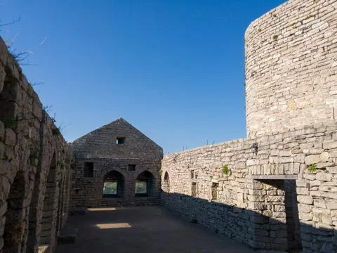 The interior of the upper town of medieval ottoman fortress Srebrenik Stock Photos