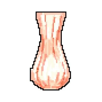 Interior vase flower ceramic game pixel art vector illustration Stock Illustration