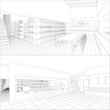 Interior vector drawing Stock Illustration