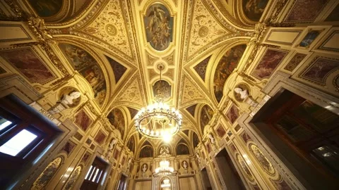 Interior of Vienna State Opera House. Wiener Staatsoper, Vienna Opera House.  Video stock 222021081