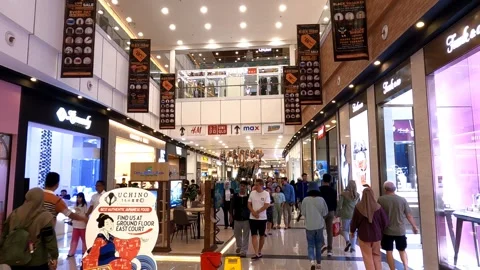 Interior view of Aeon Shopping Mall in Sentul, Bogor City. Stock Footage 262534960