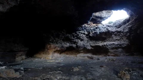 Interior view of an ancient cave 2 Stock Footage 293996438