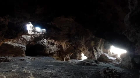 Interior view of an ancient cave Stock Footage 293996490