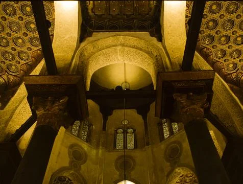 The interior view of  the ancient mosque  Stock Photos