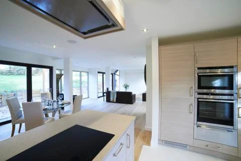 Interior view of beautiful luxury dining room and kitchen Foto stock