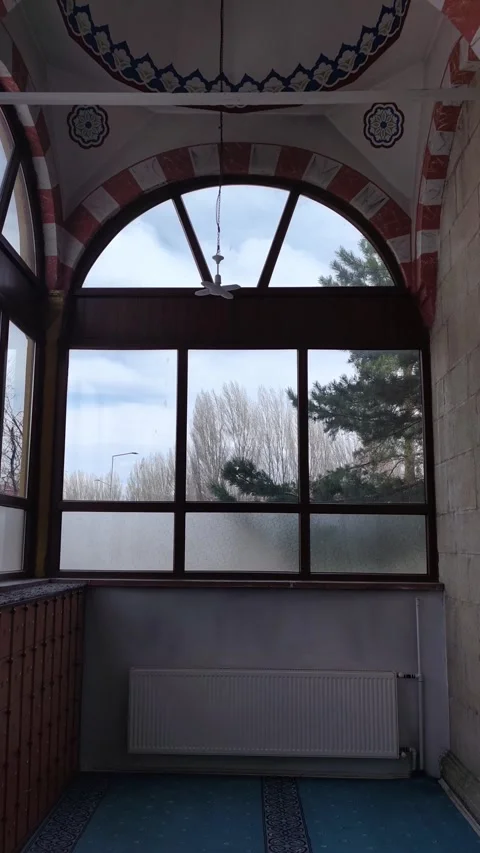 Interior view of a beautiful mosque featuring traditional Ottoman architecture, Stock-Footage 333524971