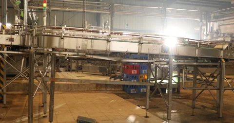 Interior View of a Beer Factory Stock Footage 293169440