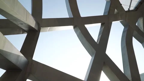 Interior view of Beijing's Ai Wei Wei designed National Birds Nest Olympic Stockbeeldmateriaal 169023290
