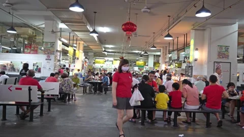 Interior view of the building ICC Pudu food court, there are many food stalls. 動画素材 242507165