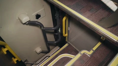 Interior view of bus exit and entrance d... | Stock Video | Pond5