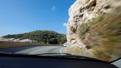 Interior view of a car driving Stock Footage 103135506