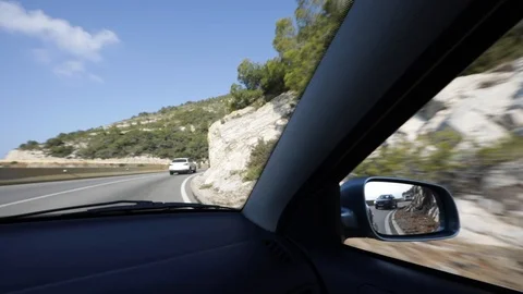 Interior view of a car driving Stock Footage 103135509