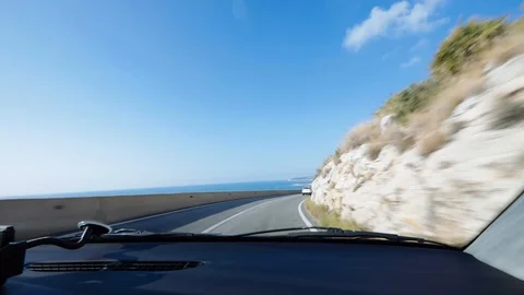 Interior view of a car driving Stock Footage 103135524