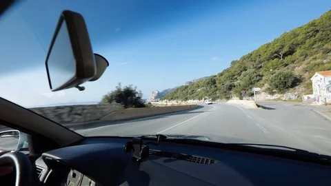 Interior view of a car driving Stock Footage 103135526