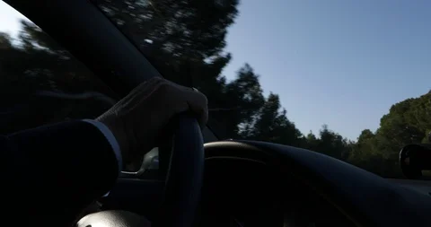 Interior view of a car driving Stock Footage 103135600