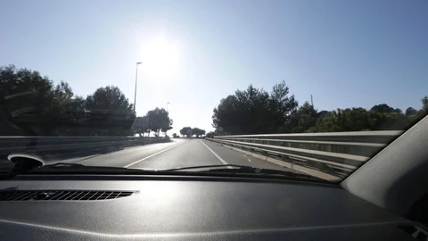 Interior view of a car driving Stock Footage 103135649