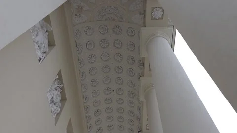 Interior View of Cathedral Ceilings with Main Entrance, Vilnius Stock Footage 326103798