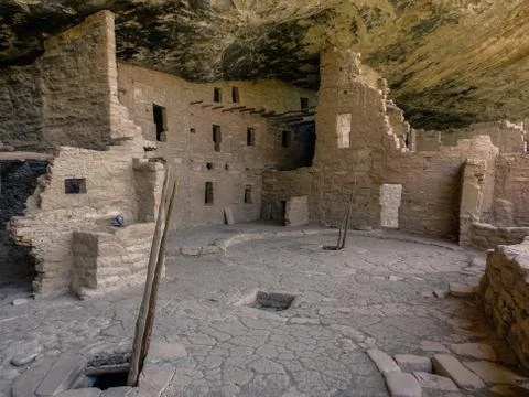 Interior view of cave in Mesa Verde National Park Stock Photos