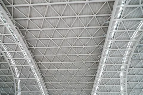 Interior view of ceiling with steel structure Stock Photos