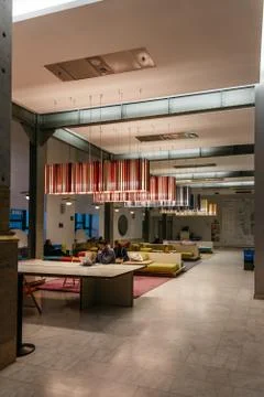 Interior view of Centro Cibeles in the new City Hall of Madrid Stock Photos