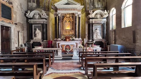 Interior View Of The Chapel Of San Venanzio In The Lateran Baptistery Rome Stock Footage 337411894