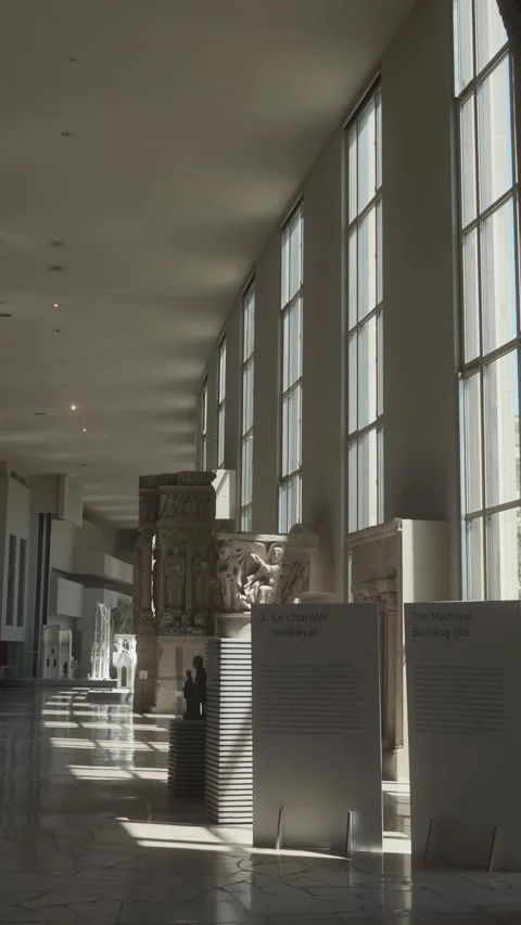Interior view of the Cite de l Architecture et du Patrimoine museum in Paris Stock Footage 347833005