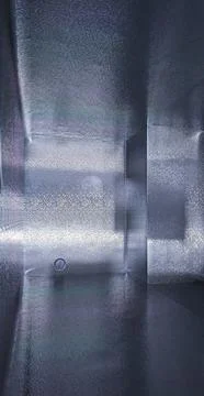 Interior view of a clean galvanized sheet metal air duct with metallic surf.. Stock Photos