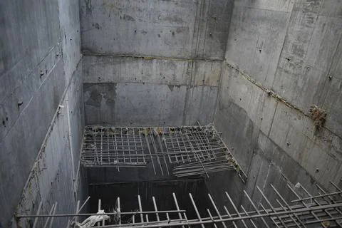Interior view of construction works. a new civil construction site Stock Photos