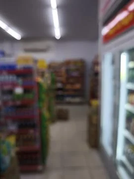Interior view of a convenience store. Fotos de archivo