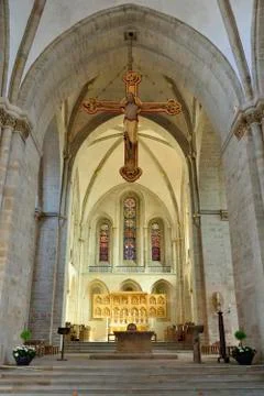 Interior view of Dom St Peter cathedral in Osnabruck Stock Photos
