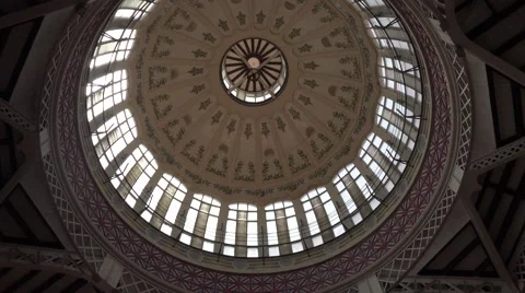 Interior view of the dome of the central market of Valencia Spain 스톡 동영상 65519850