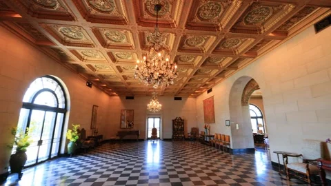 Interior view of the E. W. Marland Mansion Stock Footage 247465623