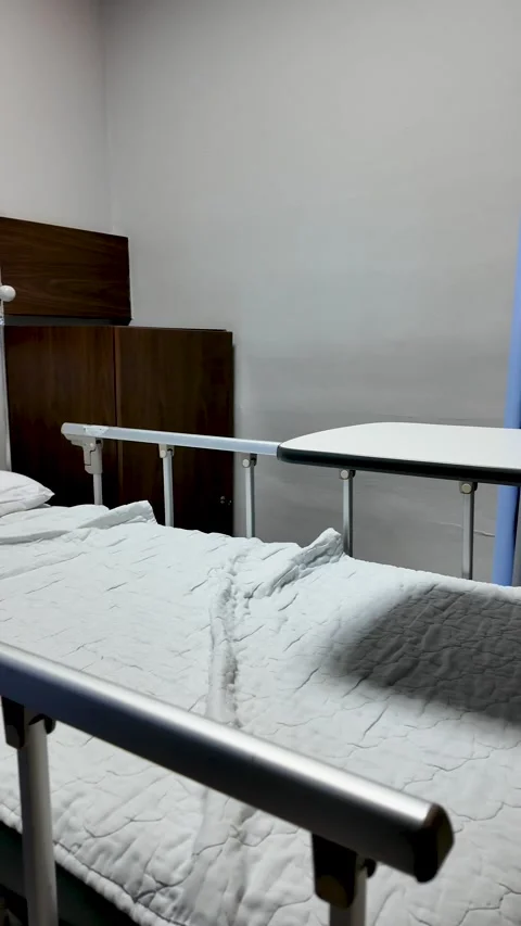 Interior View of Empty Hospital Room Bed Stock Footage 342091115