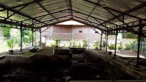 Interior View of an Excavation Site Under Construction - Pleret Archaeologi.. Stock Footage 280633677