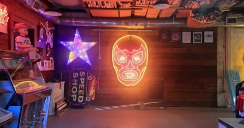 Interior view of the Greetings From Austin Mural Stock Footage 166269329