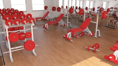 Interior view of a Gym Stock Illustration
