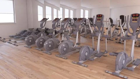 Interior view of a Gym Stock Illustration