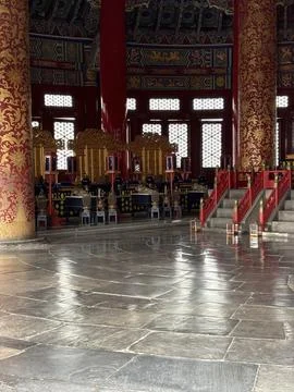 Interior View of Hall of Prayer for Good Harvests at Temple of Heaven Stock Photos