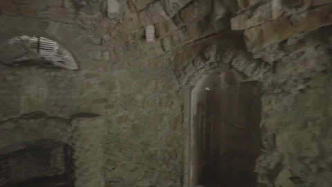 Interior View of Historic Stone Cave Stockbeeldmateriaal 317587715