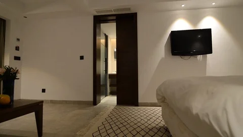 Interior view of a hotel room. Stock Footage 105223191
