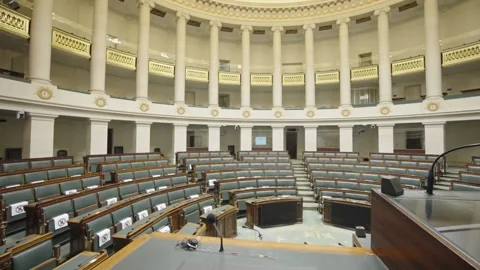 Interior view of the House of Representatives in Belgian Federal Video stock 168606608