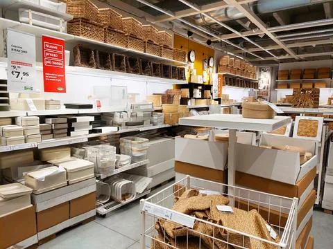 Interior view of IKEA Store. No People Stock Photos