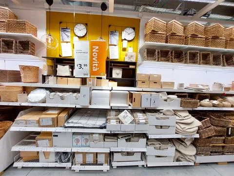 Interior view of IKEA Store. No People Stock Photos