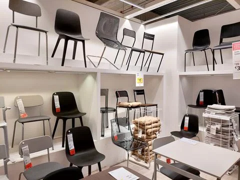 Interior view of IKEA Store. No People Stock Photos