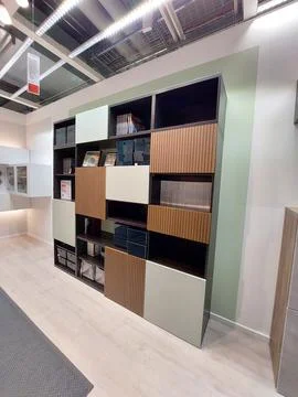 Interior view of IKEA Store. No People Stock Photos
