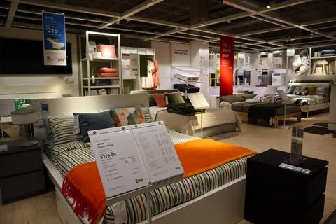 Interior view of IKEA store 스톡 사진