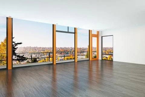 Interior with a view Stock Illustration