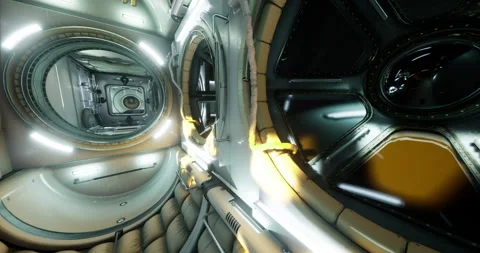 Interior view of the International Space Station during daylight hours Stock Footage 312268719